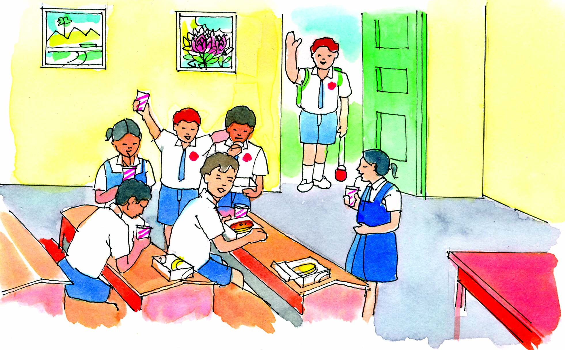 Children enjoying in a classroom. 