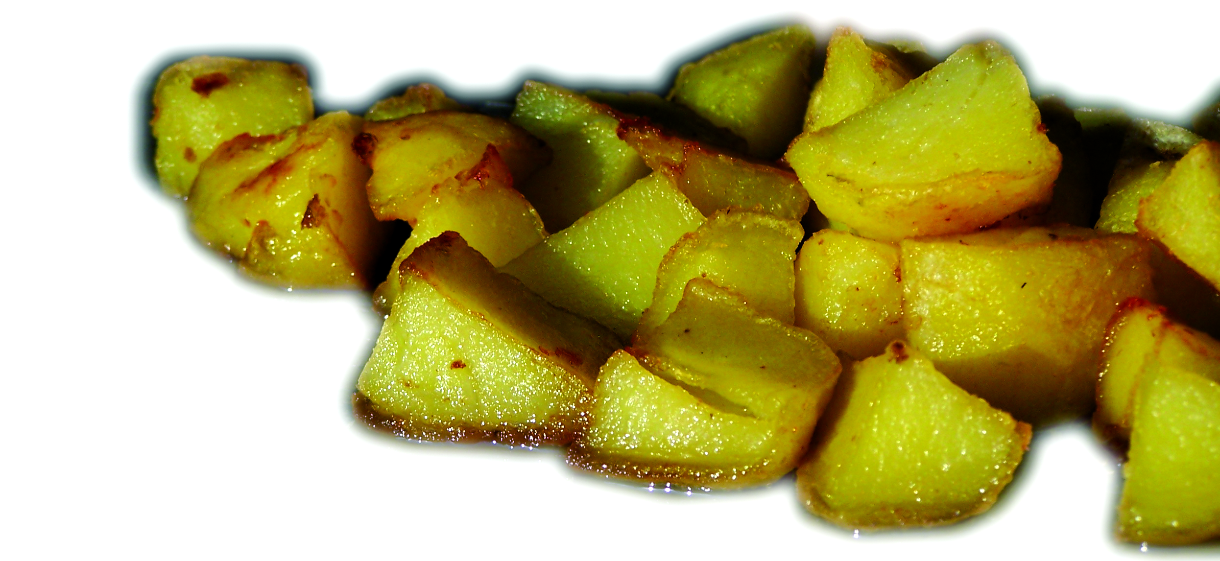 Boiled potatoes cut into pieces. 
