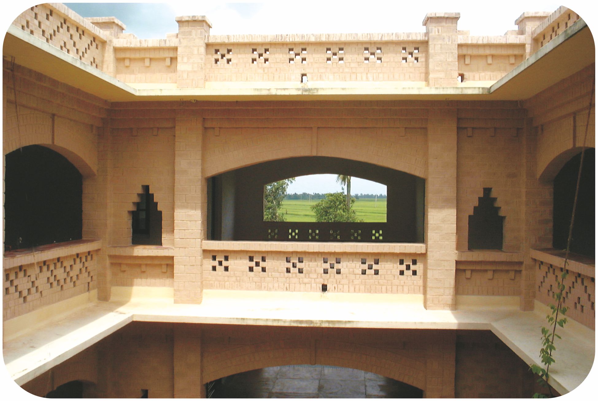 Types of 'jaali' patterns on the walls of the school.