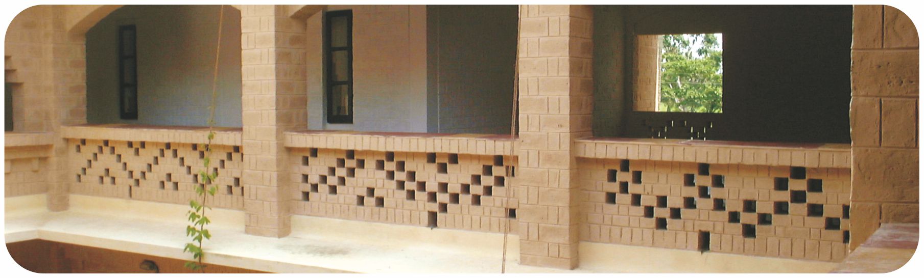 Types of 'jaali' patterns on the walls of the school.