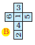 Image B- An open box with numbers 3,1,4,2 written in a vertical line and to the left of 1, number 6 and right of 1, number 5 is written.  
