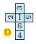Image D- An open box with numbers 3,1,6,4 written in a vertical line and to the left of 1, number 2 and right of 1, number 5 is written.  