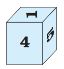 A cube shaped box with three sides numbered as 1,4 and 5. 