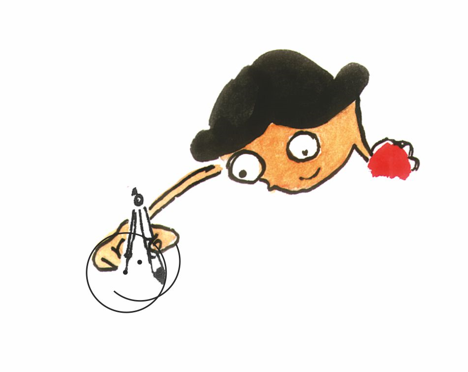 Girl drawing another circle over the previous circle. 