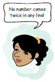 A girl talking about the pattern.