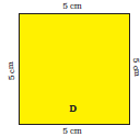 Square 'D' with side equal to 5cm.  