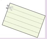 Waste paper cut into long strips with the help of scissors.