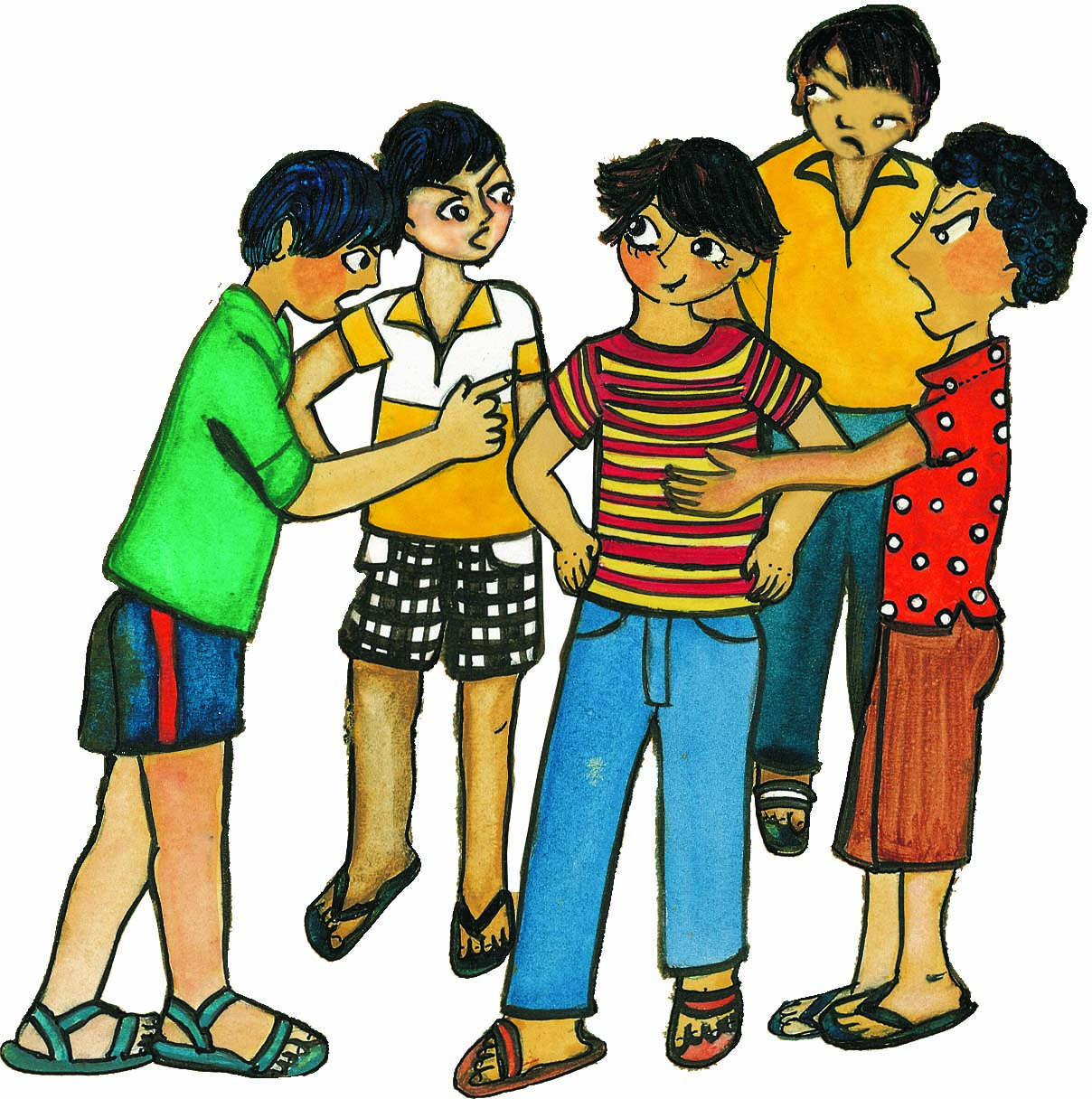 कुछ लड़के बात कर रहे हैं 