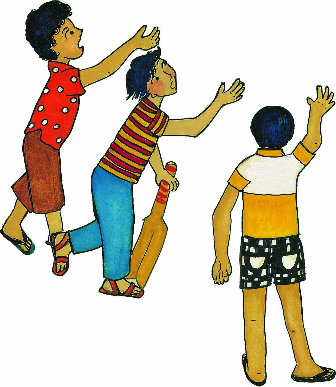 बच्चे गेंद मांग रहे हैं 