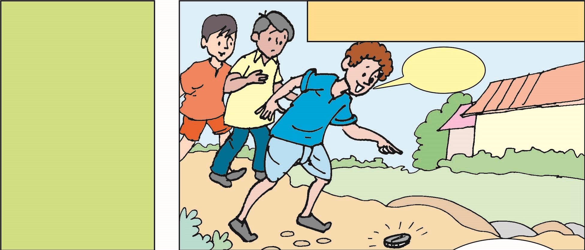 बूढ़ा व्यक्ति यात्रियों से प्रश्न पूछ रहा है 