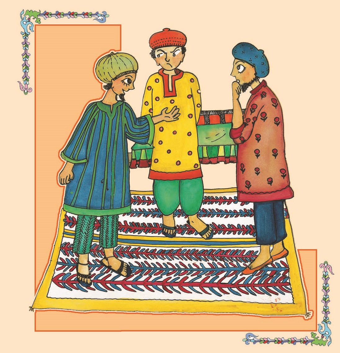 नसीरूद्दीन और उसका दोस्त एक पड़ोसी के घर पर 