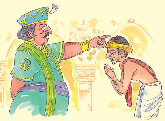 राजा एक व्यक्ति को आदेश दे रहे हैं