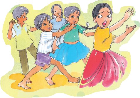 बच्चे लड़की को पकड़ रहे हैं 