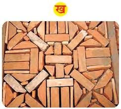 चित्र 'ख ' में ईंट से बनाया हुआ पैटर्न है।