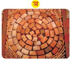 चित्र 'ञ' में ईंट से बनाया हुआ पैटर्न है।