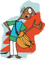 आदमी स्टेशन मास्टर से बात कर रहा है।  