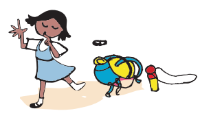 छोटी लड़की उदास है। 