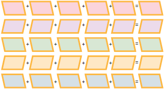 5 संख्याओं के साथ पैटर्न बनाने के लिए दी गई जगह।  