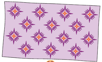 ब्लॉक डिजाइन से एक चादर बनी है।  