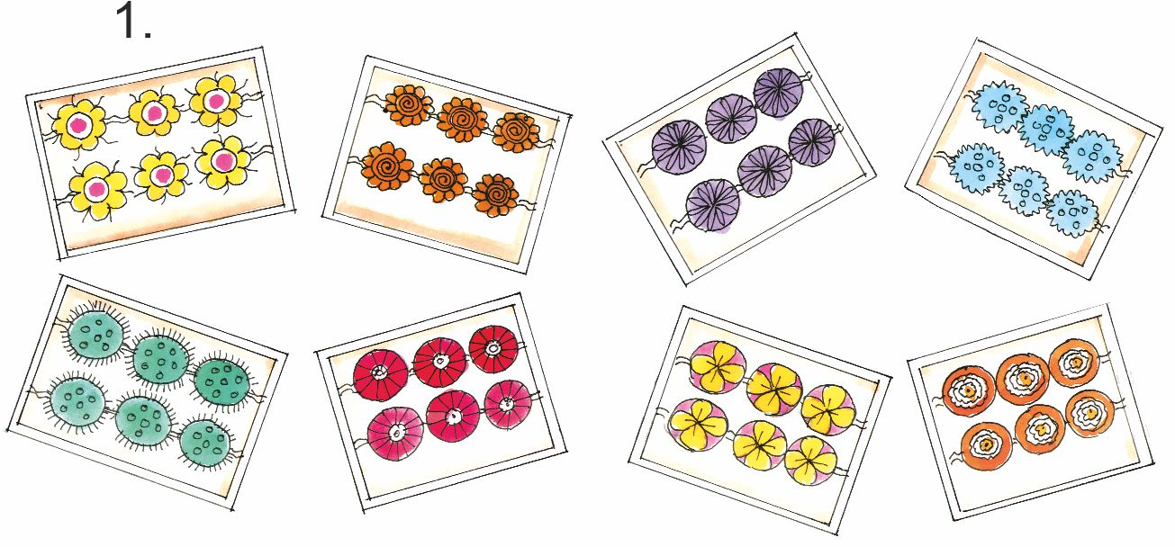 चार राखी के डिब्बे और हर डिब्बे मैं छः राखी हैं।  