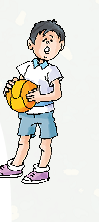 A boy is standing holding ball in his hand.
