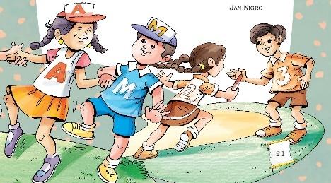 Children running and playing.