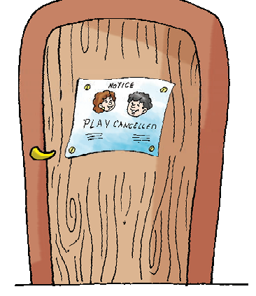There is a notice written on a closed door.