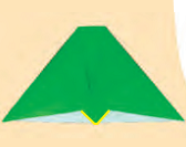 The paper is folded along the dotted lines.