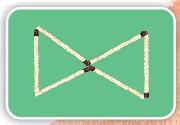 A six sided closed shape made from matchsticks.