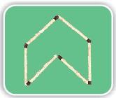 A six sided closed shape made from matchsticks.