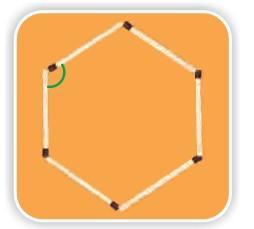 A six sided closed shape made from matchsticks.