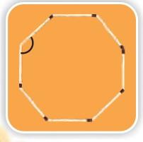 An eight sided closed  shape made from matchsticks.