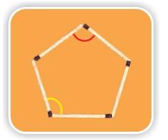 A six sided closed shape made from matchsticks.