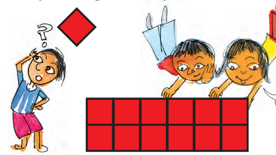 A rectangle made from twelve equal squares.