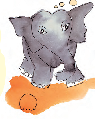 An elephant is walking.