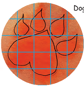 Footprints of a dog