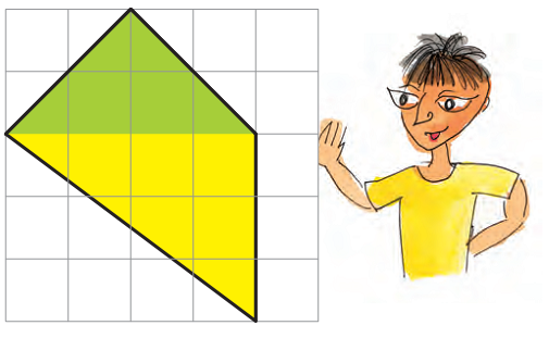 A four sided closed figure drawn on a grid.