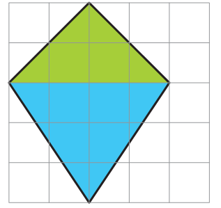 A shape looking like a kite.