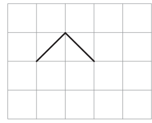 Two slanting lines originating from one point.