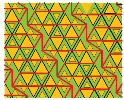 A floor pattern formed by triangles kept up and down and then repeated.