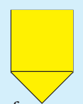 A triangle drawn below the square.