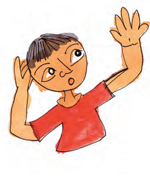A boy showing his hands