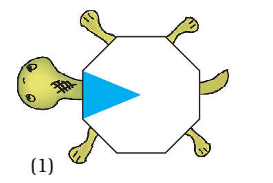 A tortoise formed by different shapes.