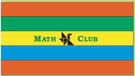 A flag with many colors and in the middle, it is written, maths club.