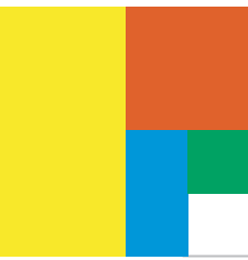 A square divided into big and small rectangles and squares.