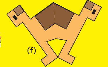 A part of the dog made by square and rectangular strips.