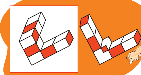 Two shapes formed from narrow boxes.