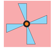 A fan with four blades