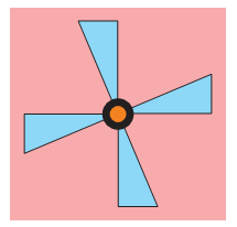 A fan with four blades