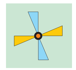 A fan with four blades